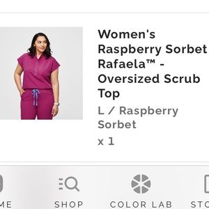 Figs L Rafaela scrub top rasberry sorbet